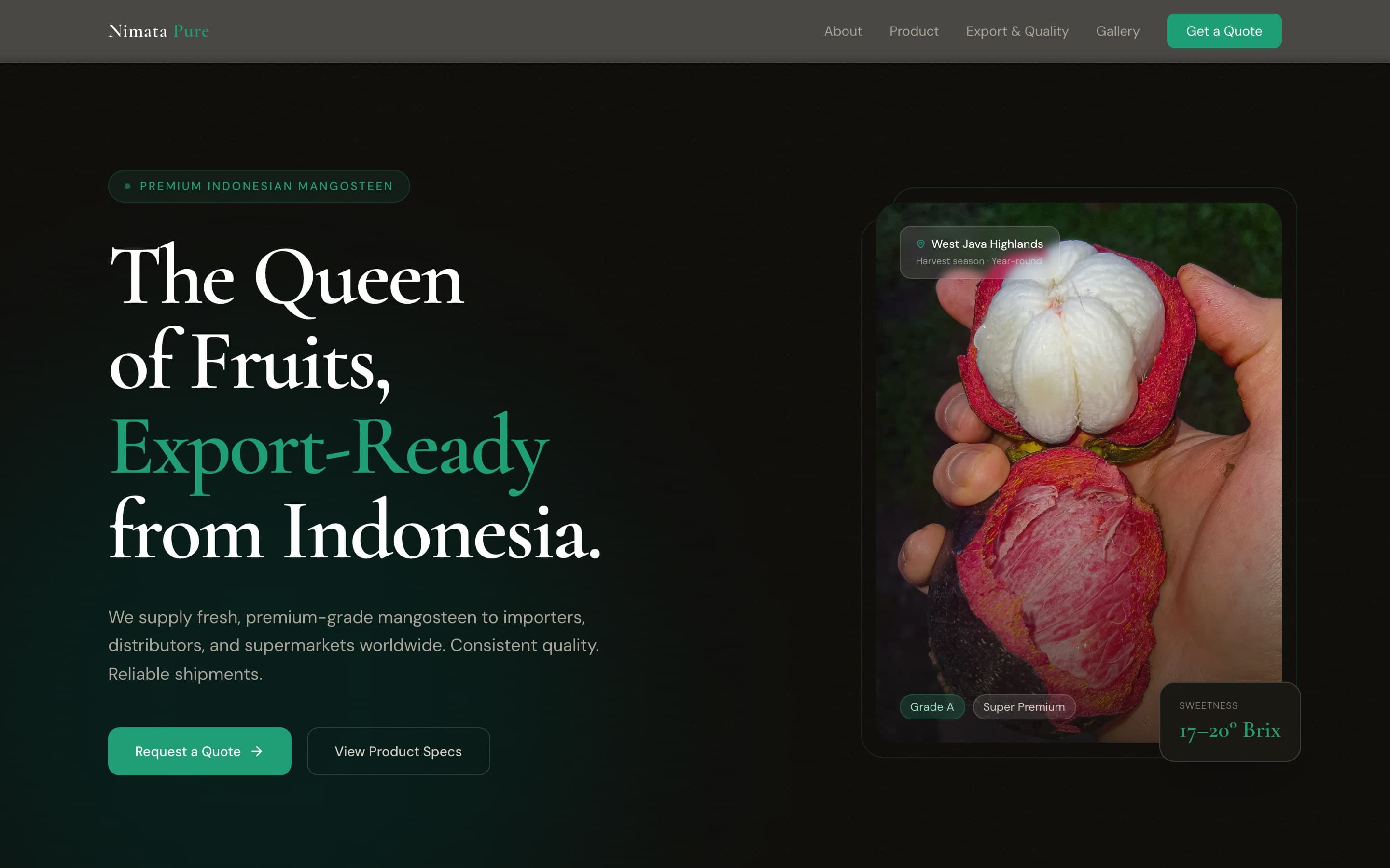Nimata Pure — Business / Export Brand